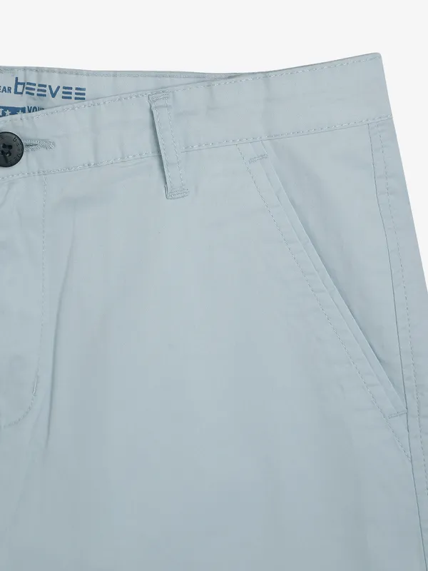 Beevee sky blue slim fit shorts