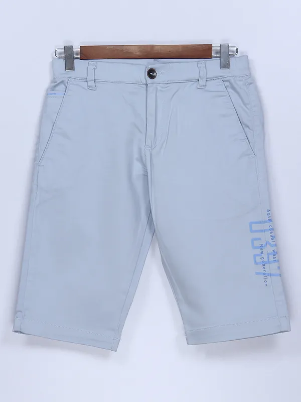 BeeVee sky blue solid cotton shorts