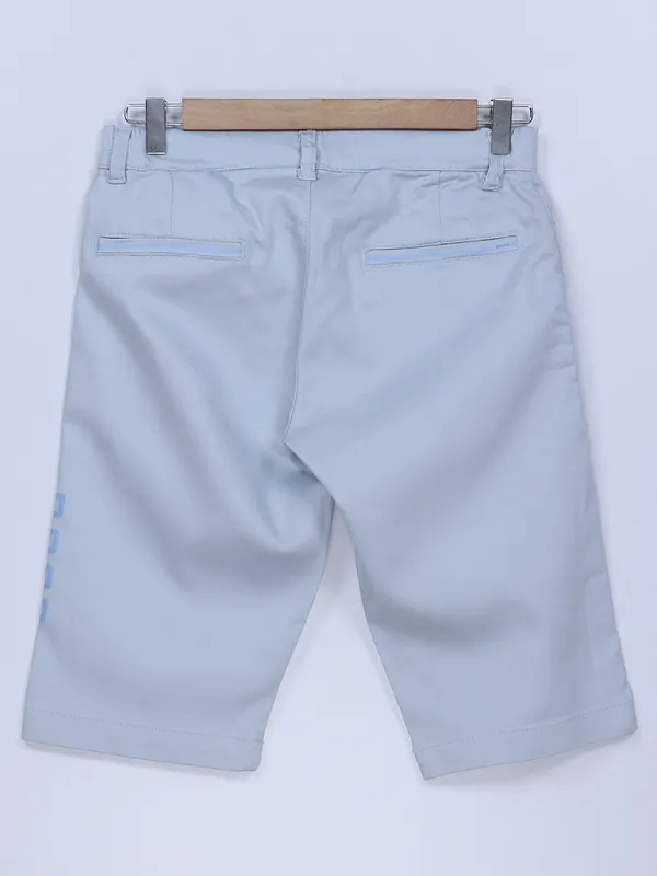BeeVee sky blue solid cotton shorts
