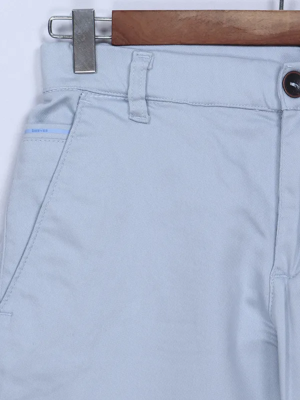 BeeVee sky blue solid cotton shorts