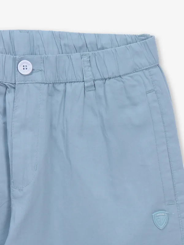 BEEVEE sky blue solid cotton track pant