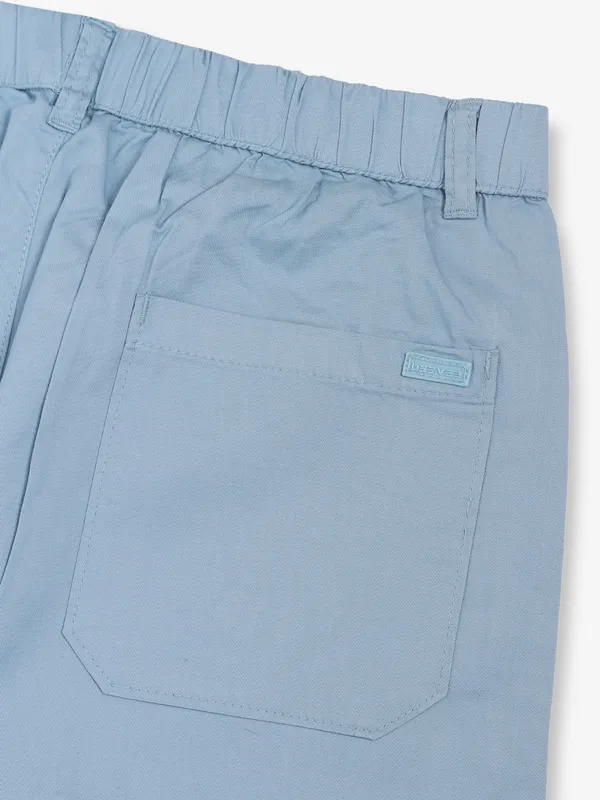 BEEVEE sky blue solid cotton track pant