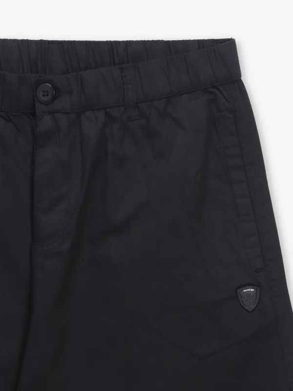 BEEVEE solid black cotton track pant