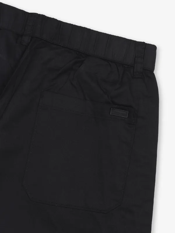 BEEVEE solid black cotton track pant
