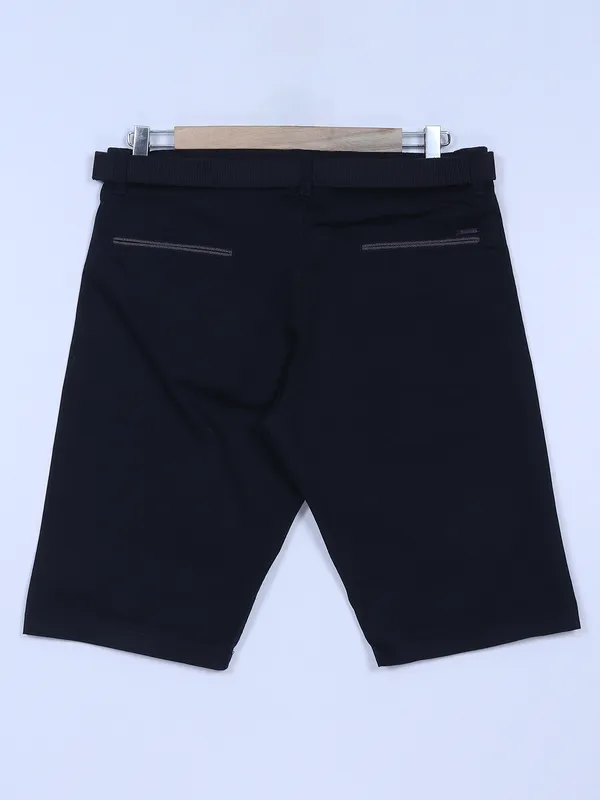 BeeVee solid navy cotton men shorts