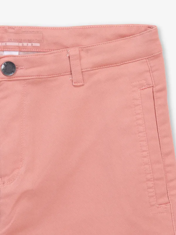 BEEVEE solid peach denim shorts