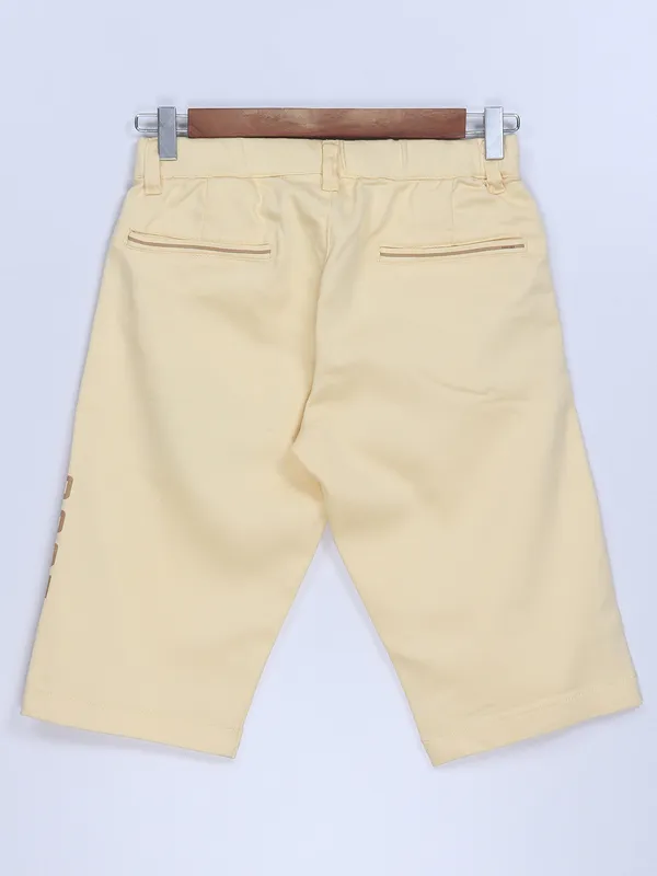 BeeVee solid yellow cotton shorts