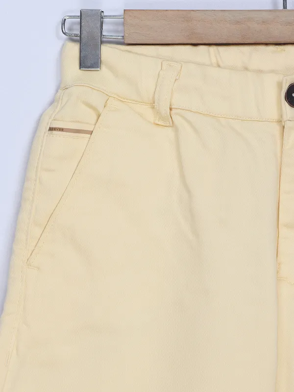 BeeVee solid yellow cotton shorts