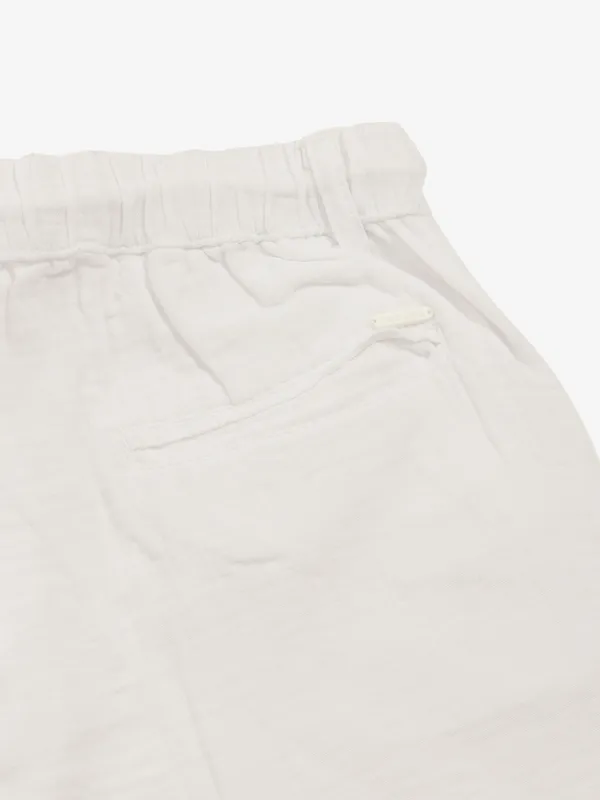 BEEVEE white solid cotton trackpant