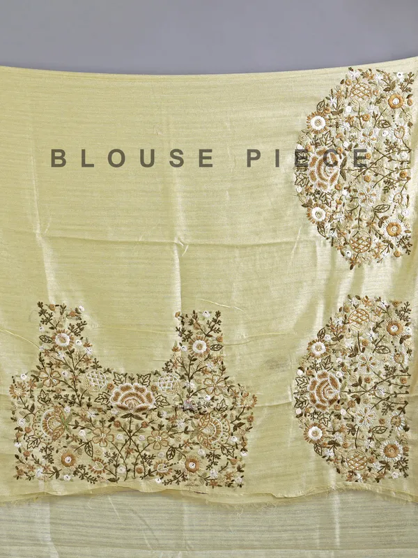 Pista green cotton silk saree with thread work