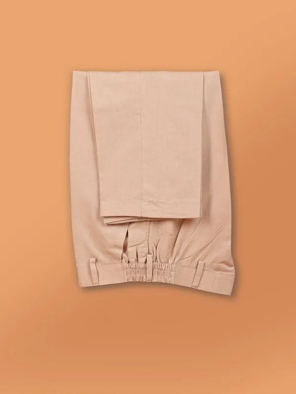 Beige cotton waistcoat set for men