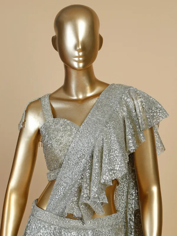 Beige designer lycra suit