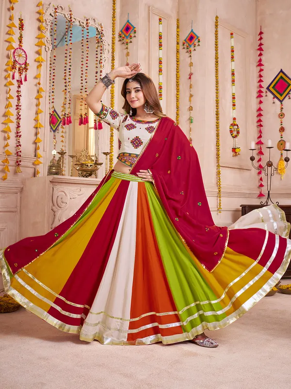 Beige elegant traditional navratri chaniya choli