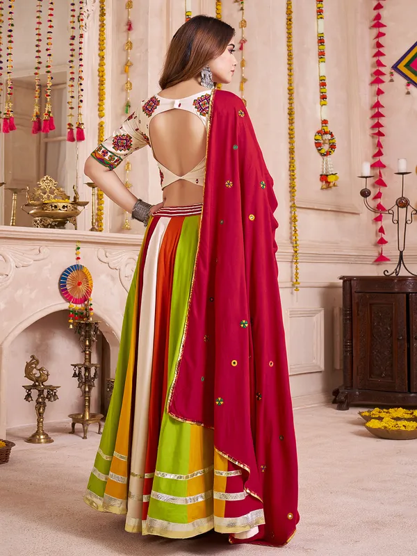 Beige elegant traditional navratri chaniya choli