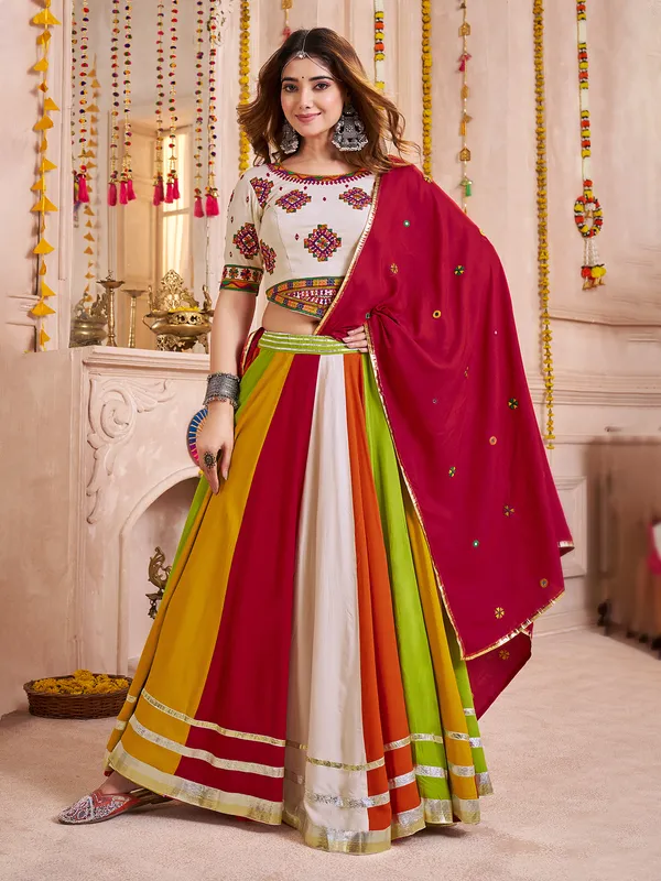 Beige elegant traditional navratri chaniya choli