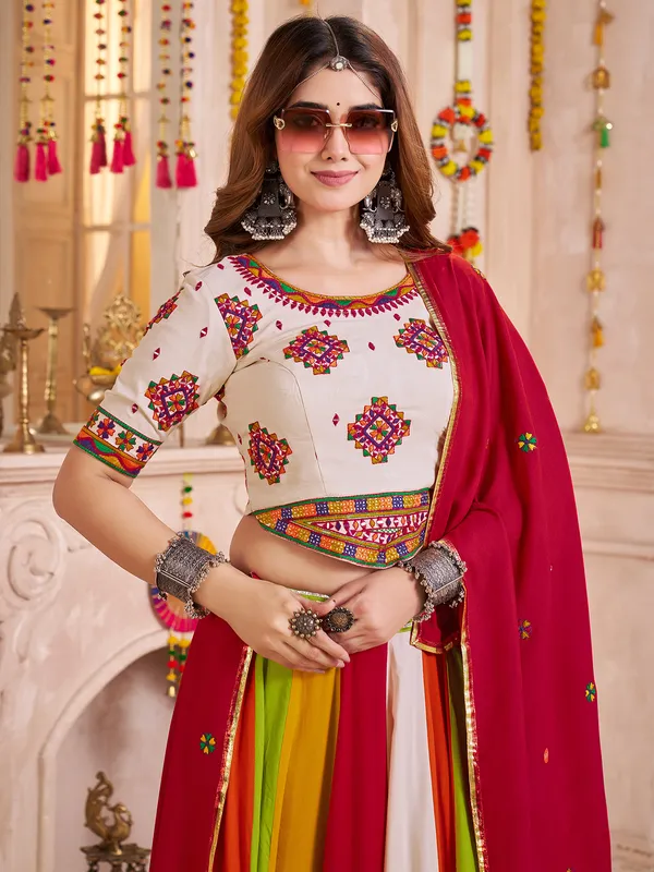 Beige elegant traditional navratri chaniya choli