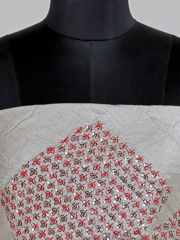 Beige lehenga choli for bridal look in raw silk