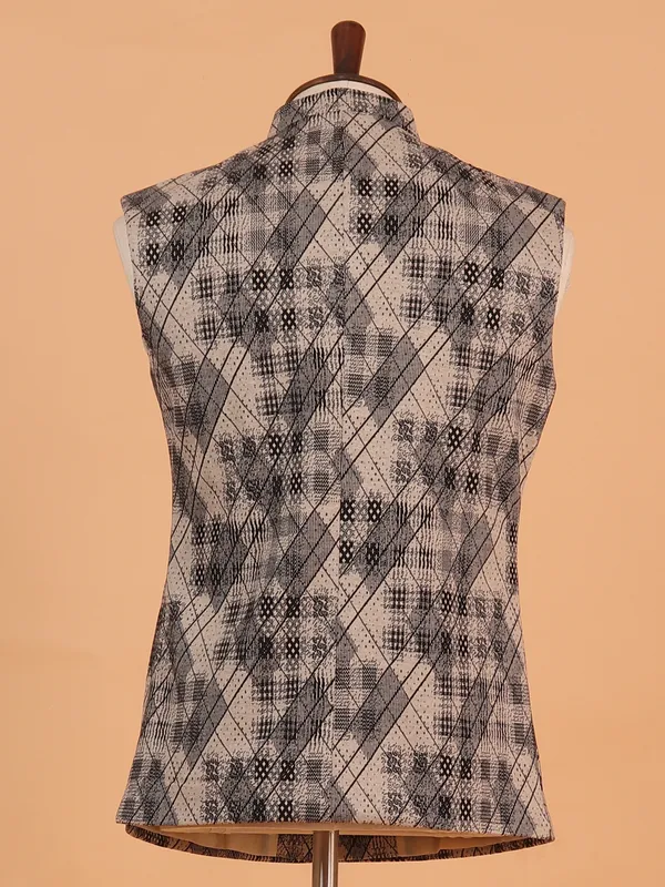 Beige tarry rayon waistcoat for men