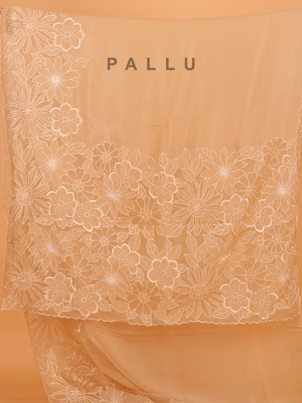 Beige tissue silk saree for party wear