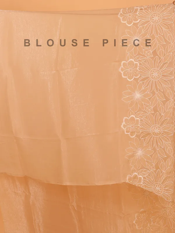 Beige tissue silk saree for party wear