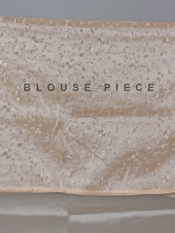 Beige tissue silk saree with birds and flowers