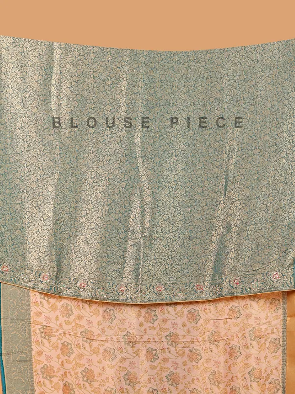 Beige wedding wear dola silk saree