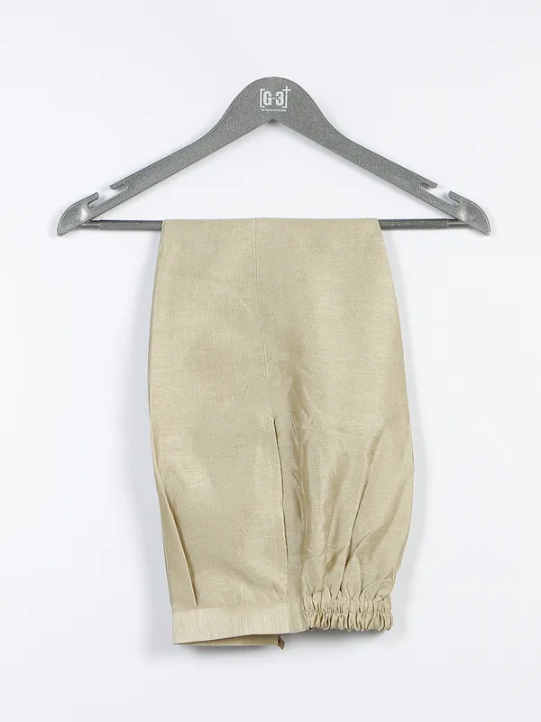 Beige wedding wear silk waistcoat set