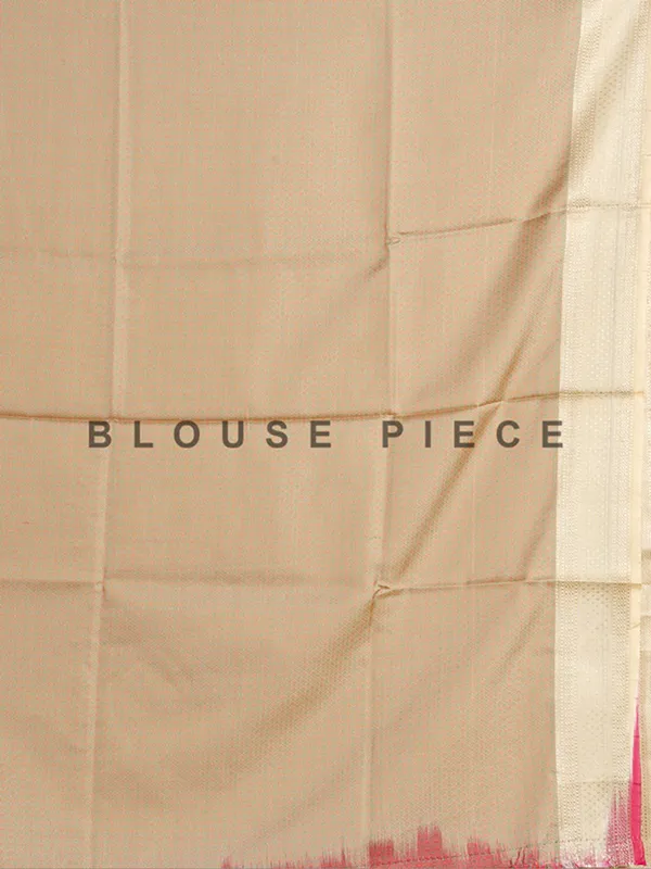 Beige zari worked wedding silk saree
