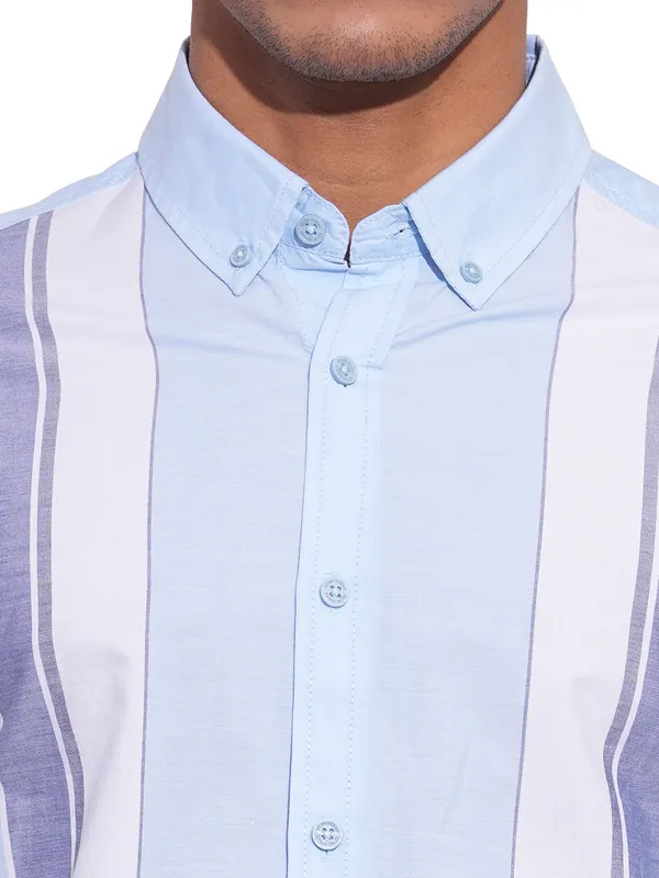 BEING HUMAN aqua blue casual shirt
