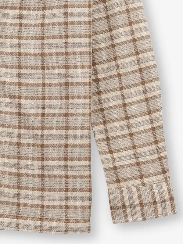 BEING HUMAN beige checks shirt