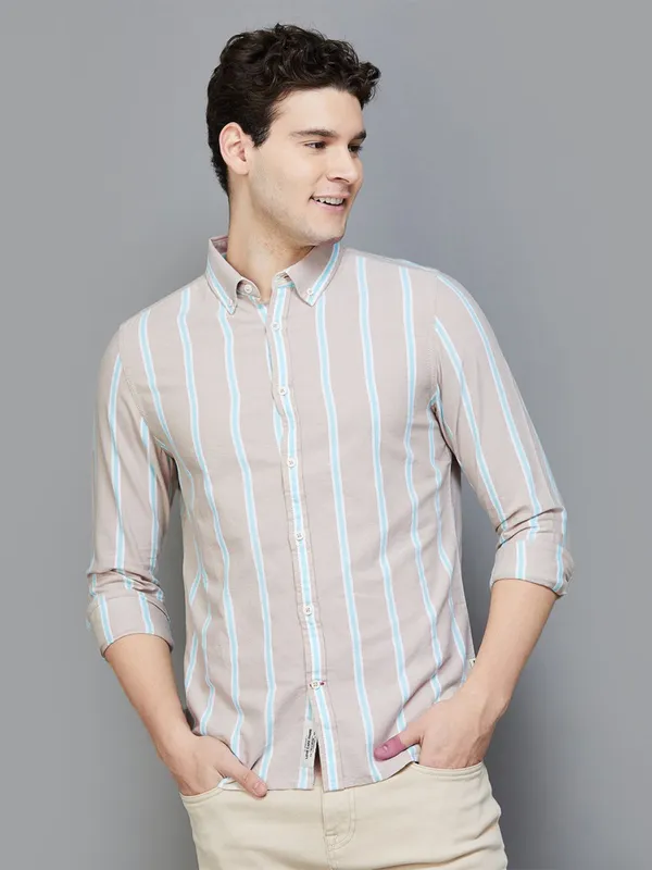 Being Human beige stripe shirt