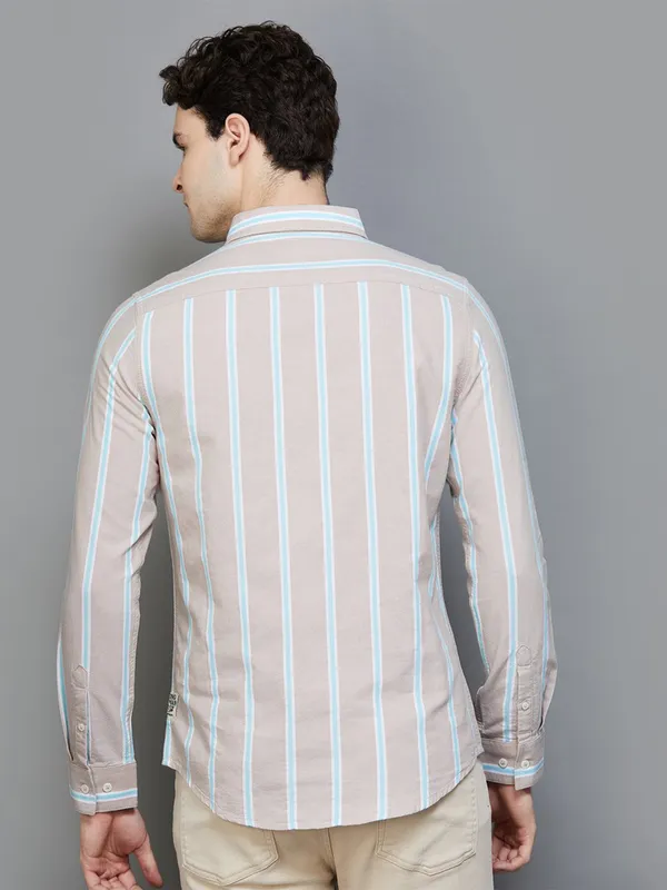 Being Human beige stripe shirt