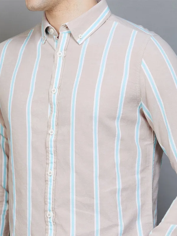 Being Human beige stripe shirt