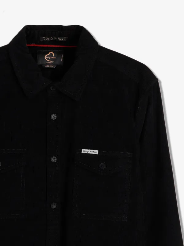 Being Human black corduroy shirt