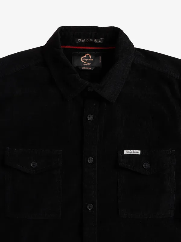 Being Human black corduroy shirt