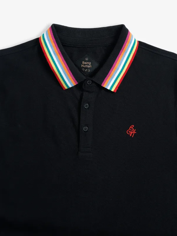 Being Human black cotton polo t shirt