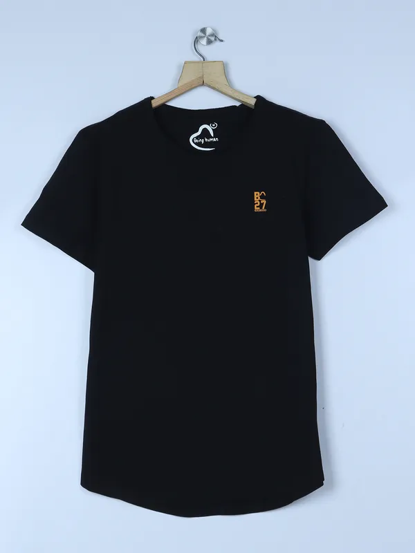 Being Human black cotton t shirt in plain