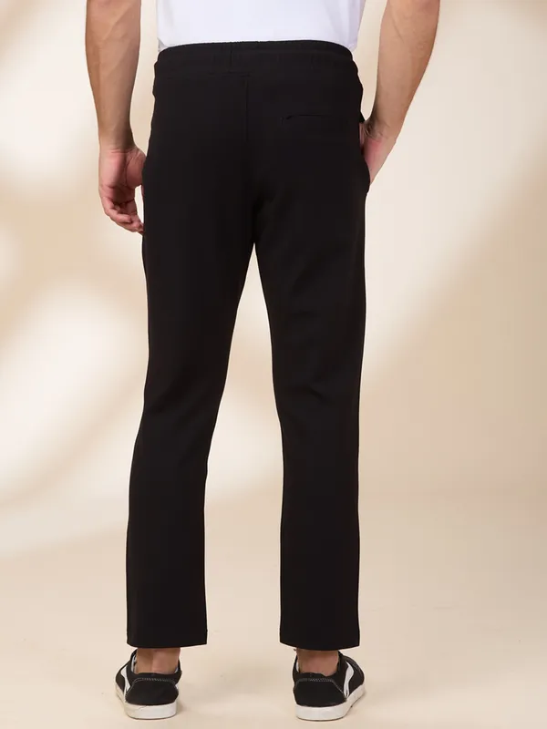 BEING HUMAN black cotton track pant for mens