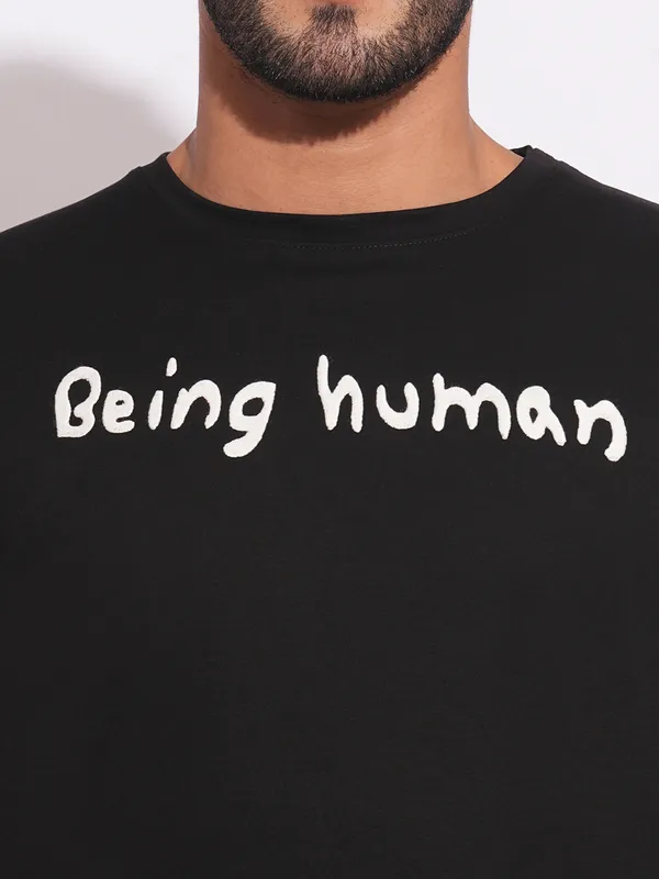 BEING HUMAN black logo printed t-shirt