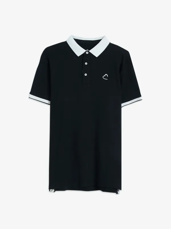 Being Human black plain polo t shirt