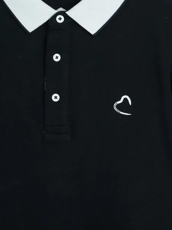 Being Human black plain polo t shirt