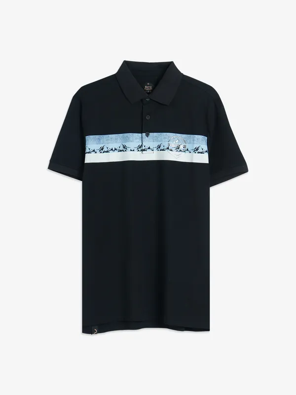 Being Human black polo t shirt