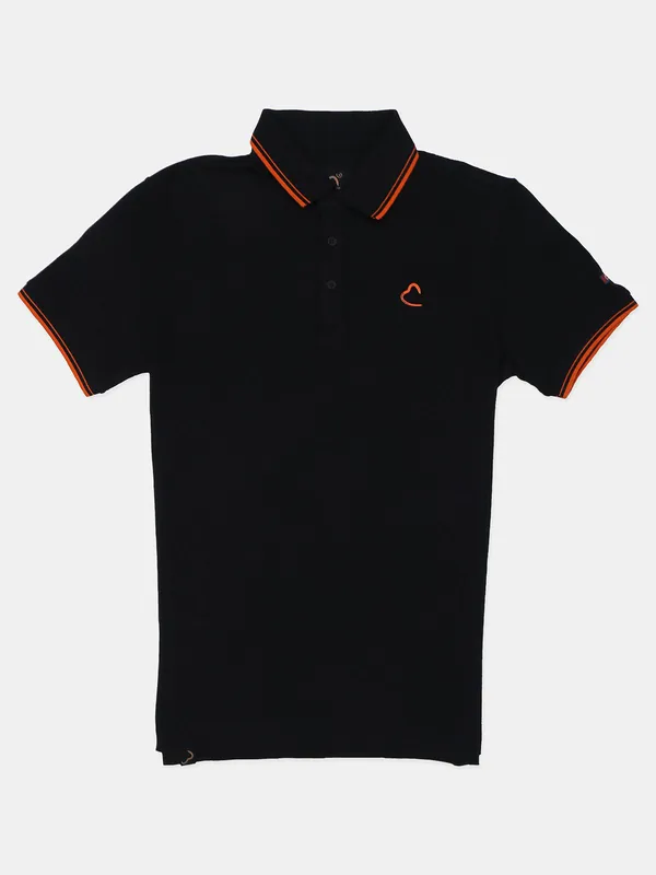 Being Human black slim fit cotton plain t shirt