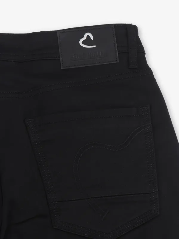 BEING HUMAN black solid jeans for men