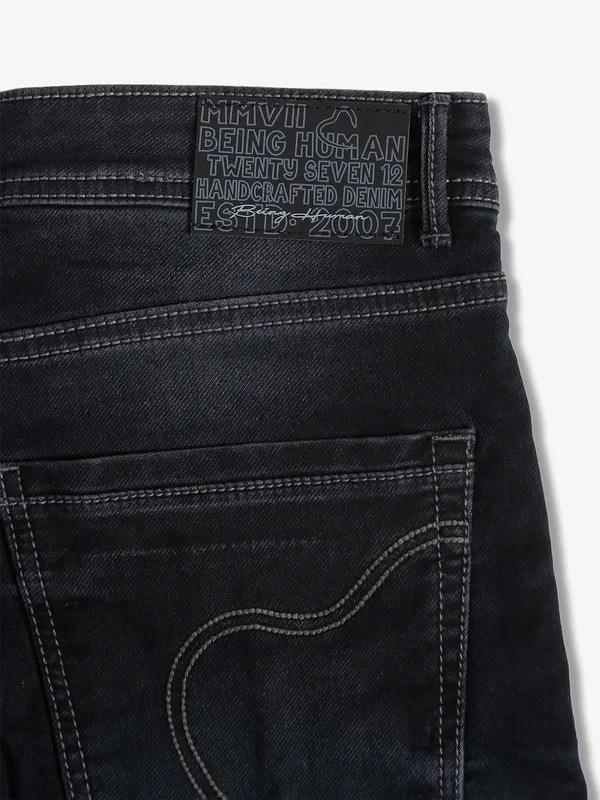 Being Human black washed cropped jeans