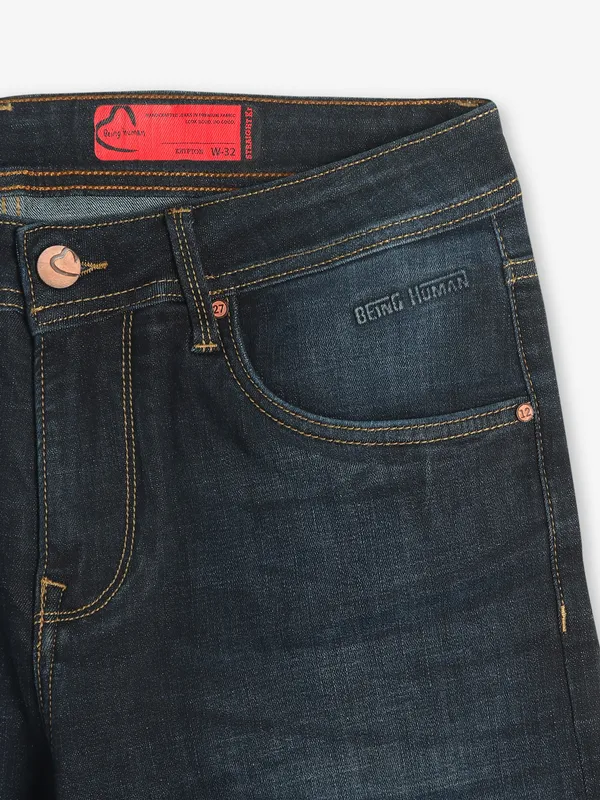 BEING HUMAN black washed jeans