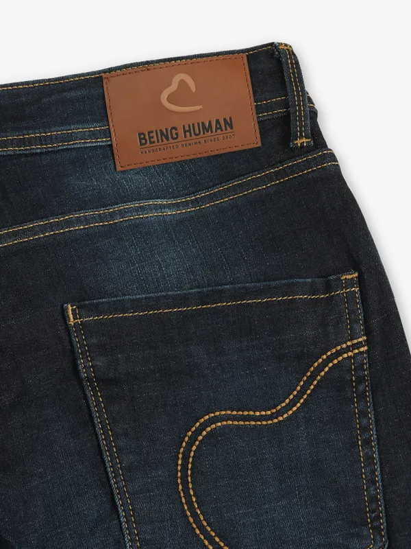 BEING HUMAN black washed ripped jeans