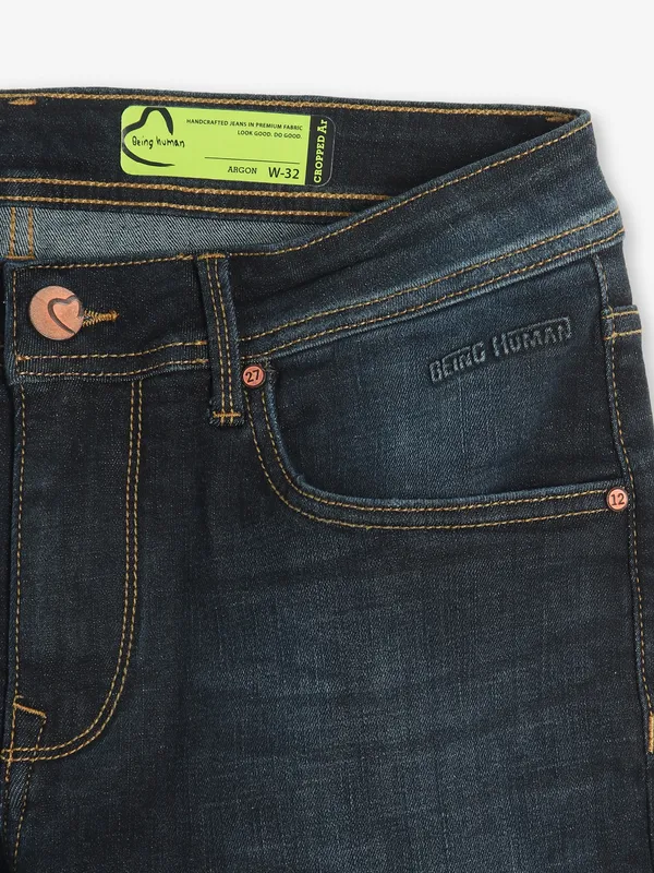BEING HUMAN black washed ripped jeans
