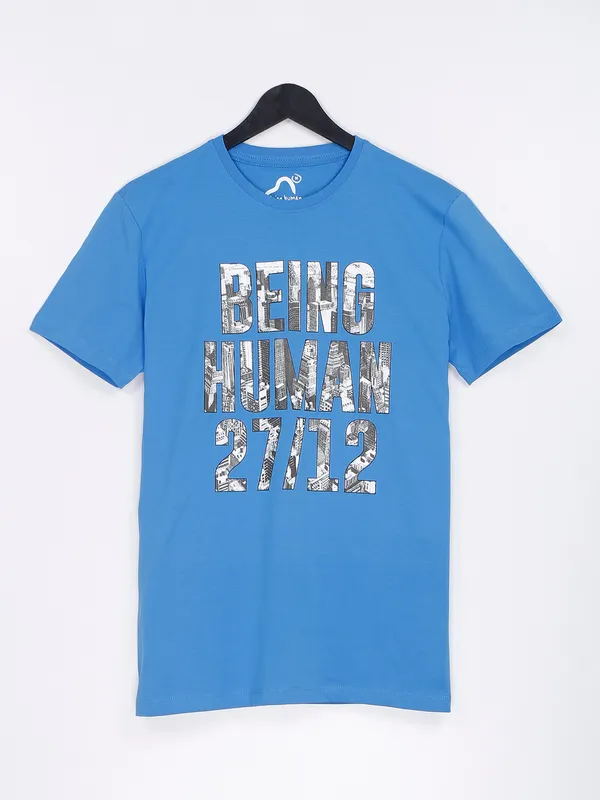 Being Human blue cotton men t shirt