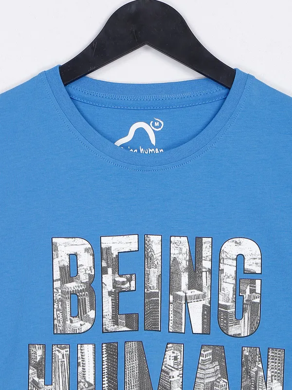 Being Human blue cotton men t shirt